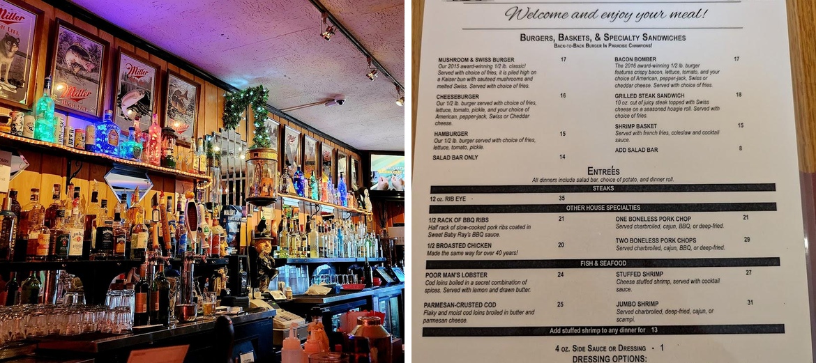 Pine Tree Supper Club Menu